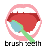 teeth being brushed